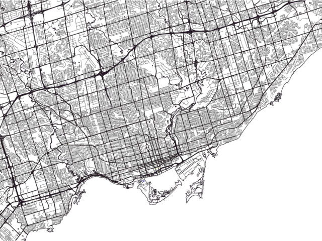 vector map of the city of Toronto, Canada